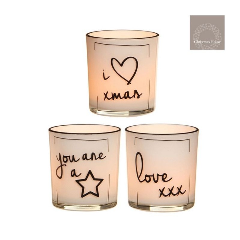 Bicchierini porta Tea Light con decoro AmagicTree.com