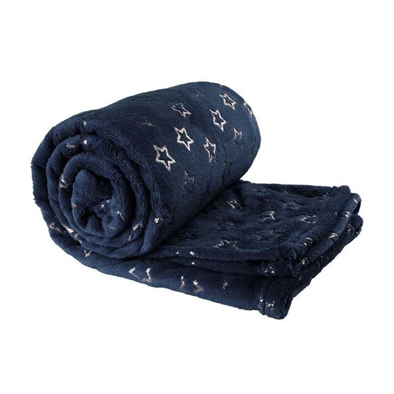 Plaid Throw Golden Star 130 x 160 cm Colore Dark Blue AmagicTree.com