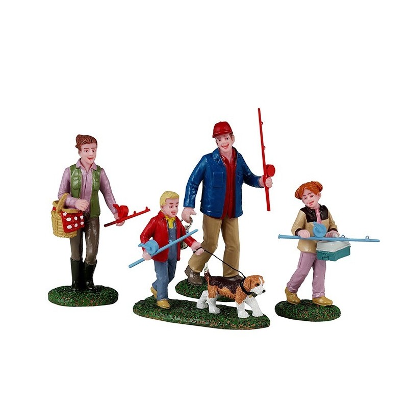 Lemax 42327 Family Fishing Day Set Of 4 AmagicTree.com