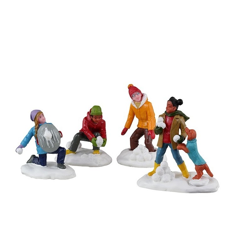 Lemax 32210 Snowball Battles Set Of 4 AmagicTree.com