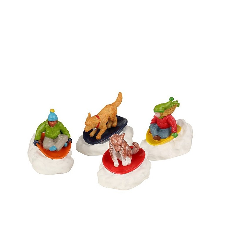 Lemax 22121 Dog Snow Saucer Fun Set Of 4 AmagicTree.com