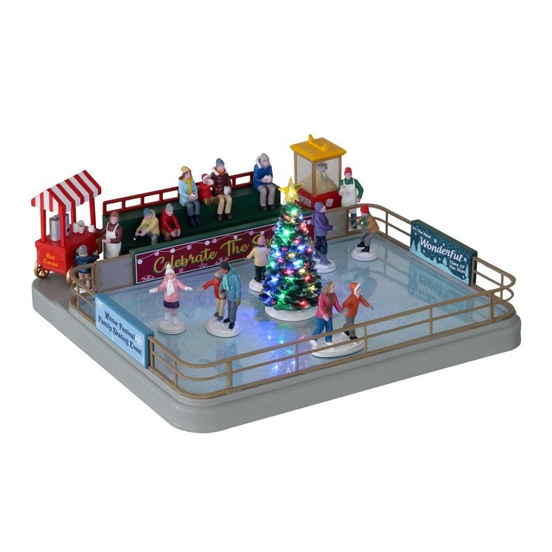 Lemax 14871 Outdoor Skating Rink, con Alimentatore 4.5V AmagicTree.com