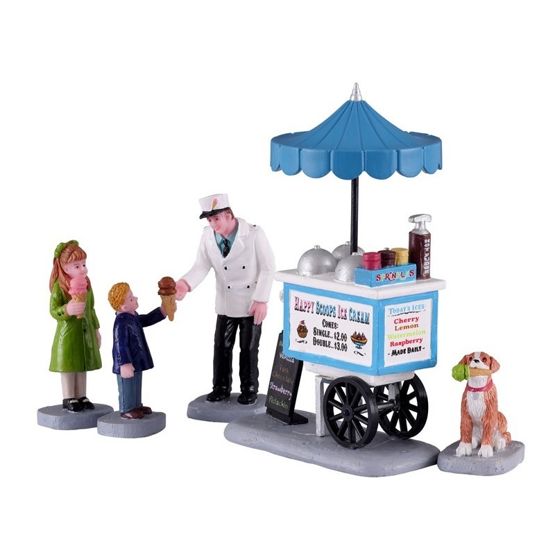 Lemax 12037 Happy Scoops Ice Cream Cart Set Of 5 AmagicTree.com