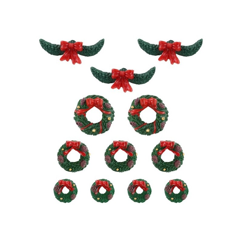 Lemax 04802 Garland And Wreaths Set Of 12 AmagicTree.com