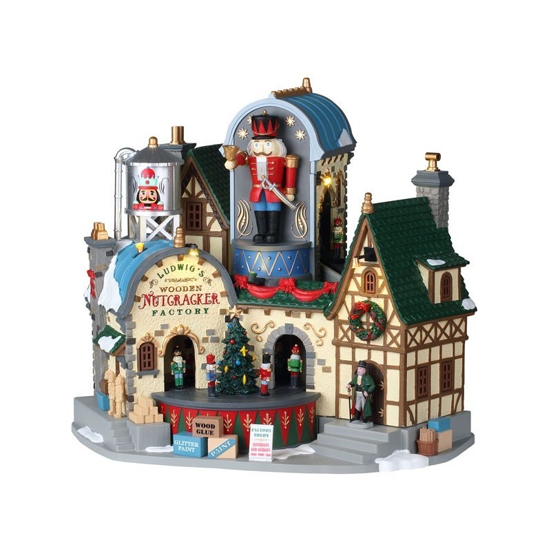 Lemax 95463 Ludwig's Wooden Nutcracker Factory with adaptor AmagicTree.com