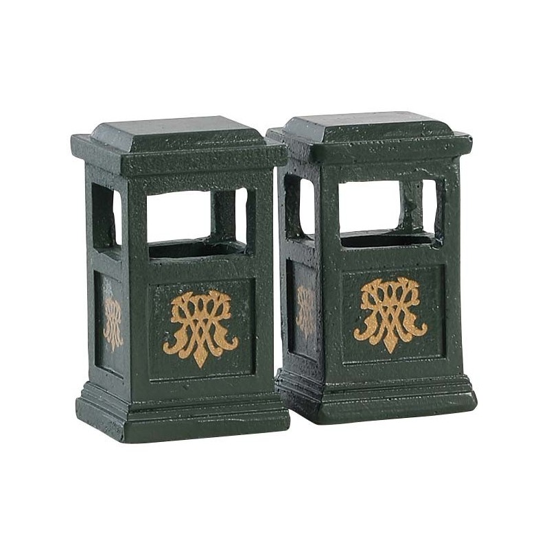 Lemax 84386 Green Trash Can Set of 2 AmagicTree.com