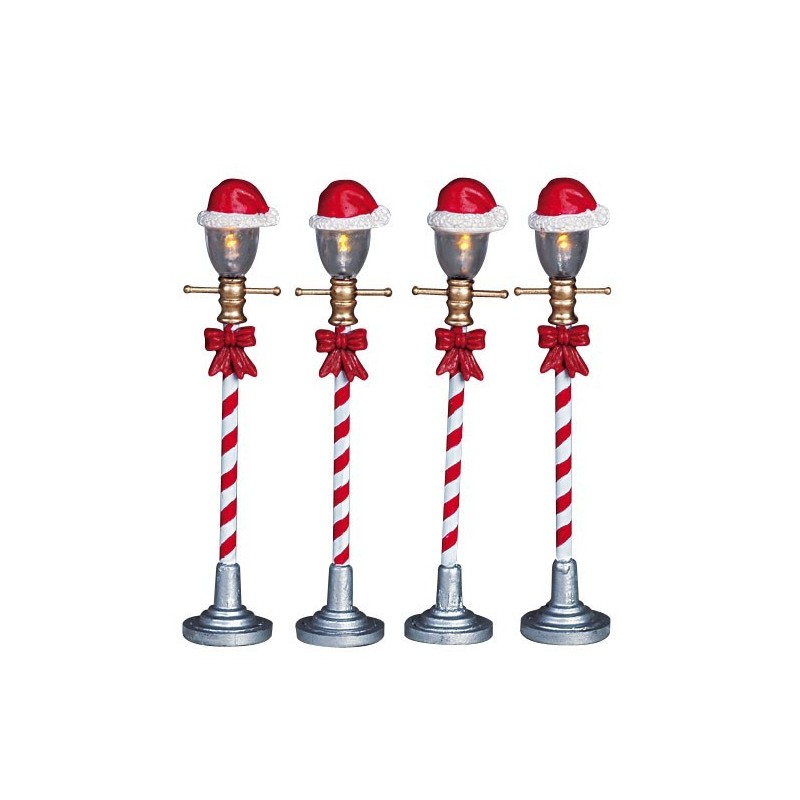 Lemax 64472 Santa Hat Street Lamp Set of 4 AmagicTree.com