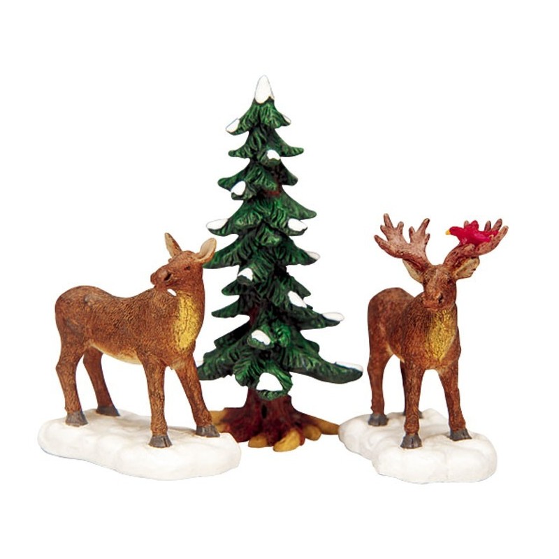 Lemax 32725 Mr and Mrs Moose Set of 3 AmagicTree.com