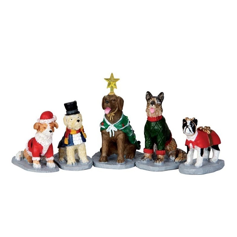 Lemax 32126 Costumed Canines Set of 5 AmagicTree.com