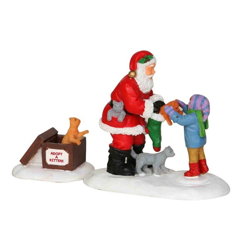 Lemax 22045 Santa And Kittens Set of 2 AmagicTree.com