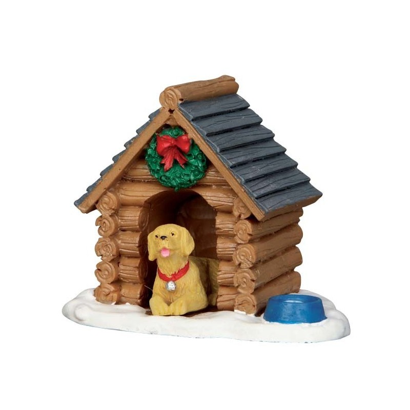 Lemax 54943 Log Cabin Dog House AmagicTree.com