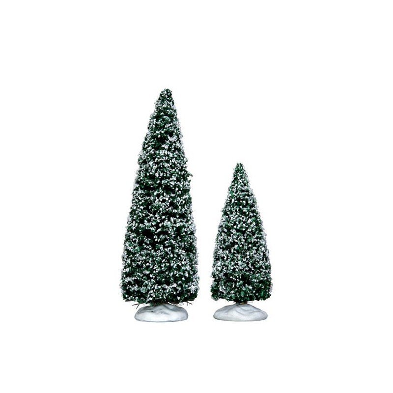 Lemax 34665 Snowy Juniper Tree Medium & Small Set of 2 AmagicTree.com