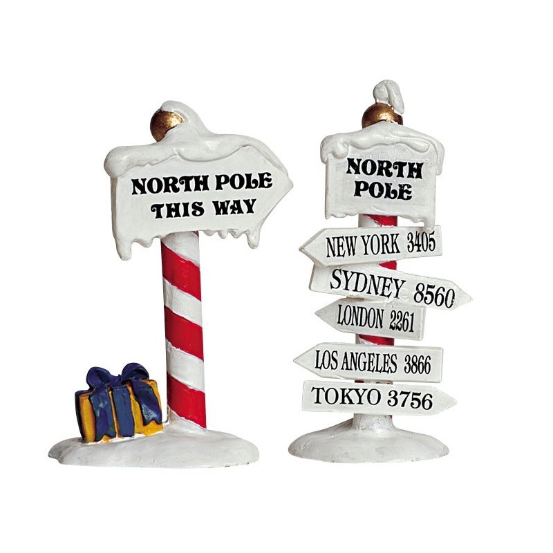 Lemax 64455 North Pole Signs Set of 2 AmagicTree.com