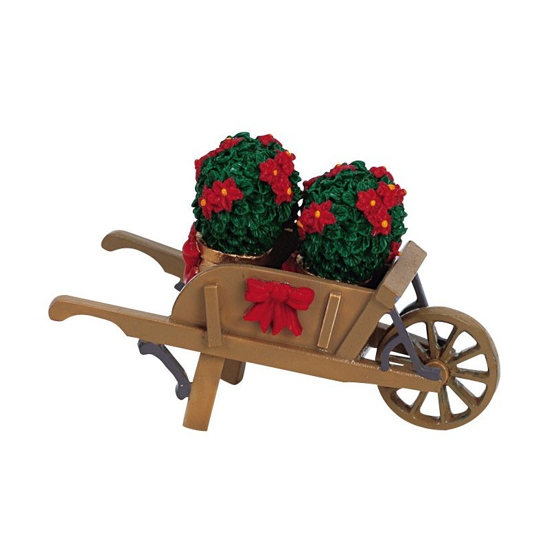 Lemax 64479 Wheelbarrow With Poinsettias AmagicTree.com