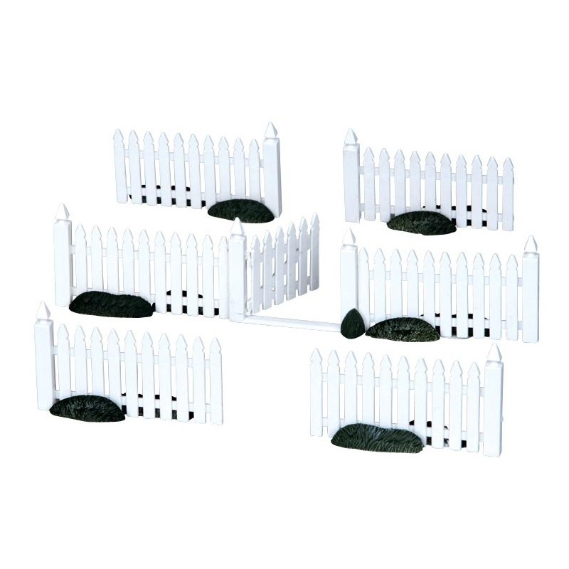 Lemax 14388 Plastic Picket Fence Set of 7 AmagicTree.com