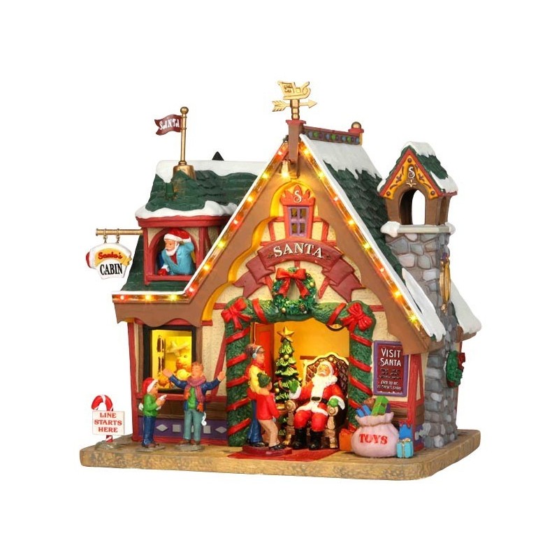 Lemax 35554 Santa's Cabin with adaptor AmagicTree.com