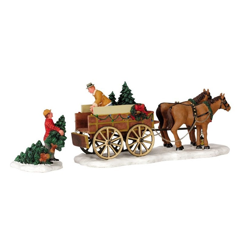 Lemax 43451 Christmas Tree Wagon Set of 2 AmagicTree.com