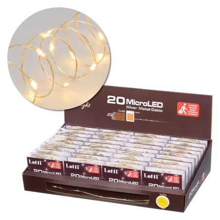 Catena 20 MicroLED BIANCO CALDO Luce Fissa AmagicTree.com