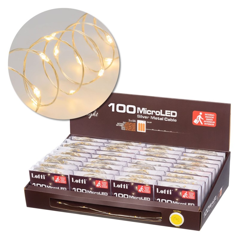 Catena 100 MicroLED BIANCO CALDO Luce Fissa AmagicTree.com