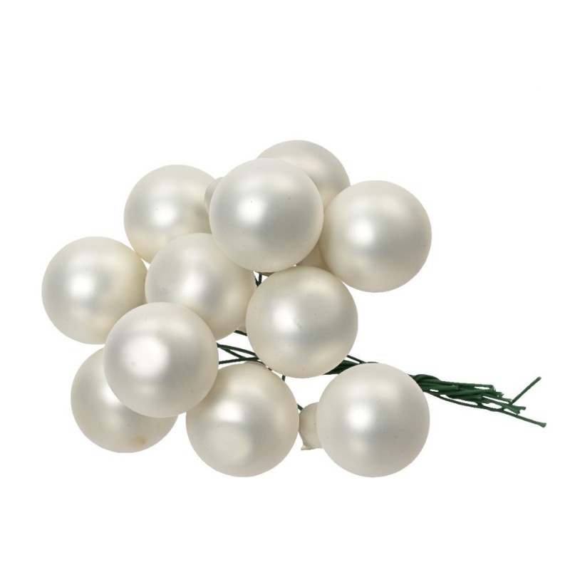 Grappolo di Palline in Vetro Colore Bianco AmagicTree.com