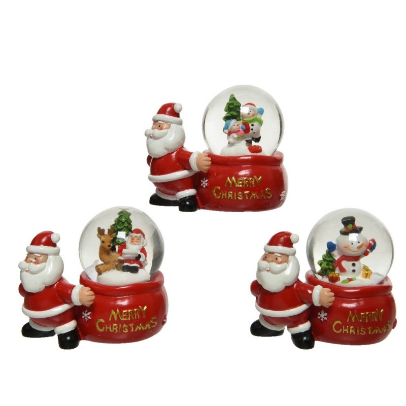 Palla di Neve con Babbo Natale 8 cm. Pezzo Singolo AmagicTree.com