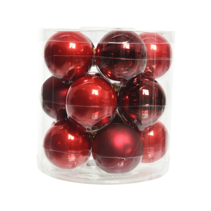 Palline di Natale in vetro da appendere 6 cm Rosso. Set 15 AmagicTree.com