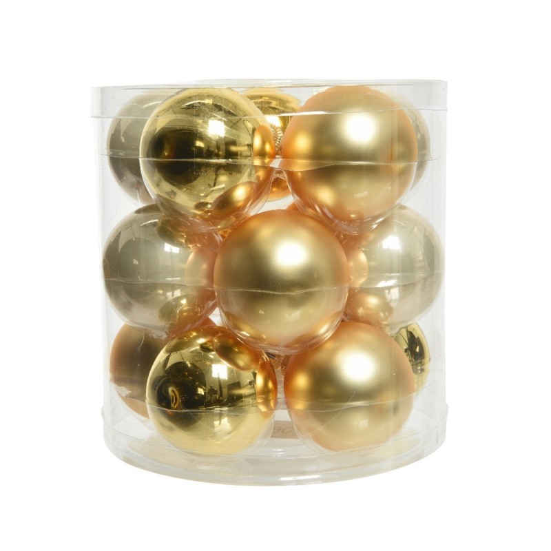 Palline di Natale in vetro da appendere 6 cm Oro e Perla. Set 15 AmagicTree.com