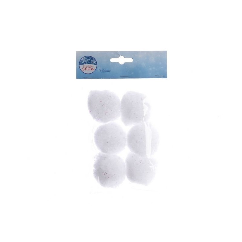 Palline di neve Bianco dim 5 cm Box da 6 AmagicTree.com