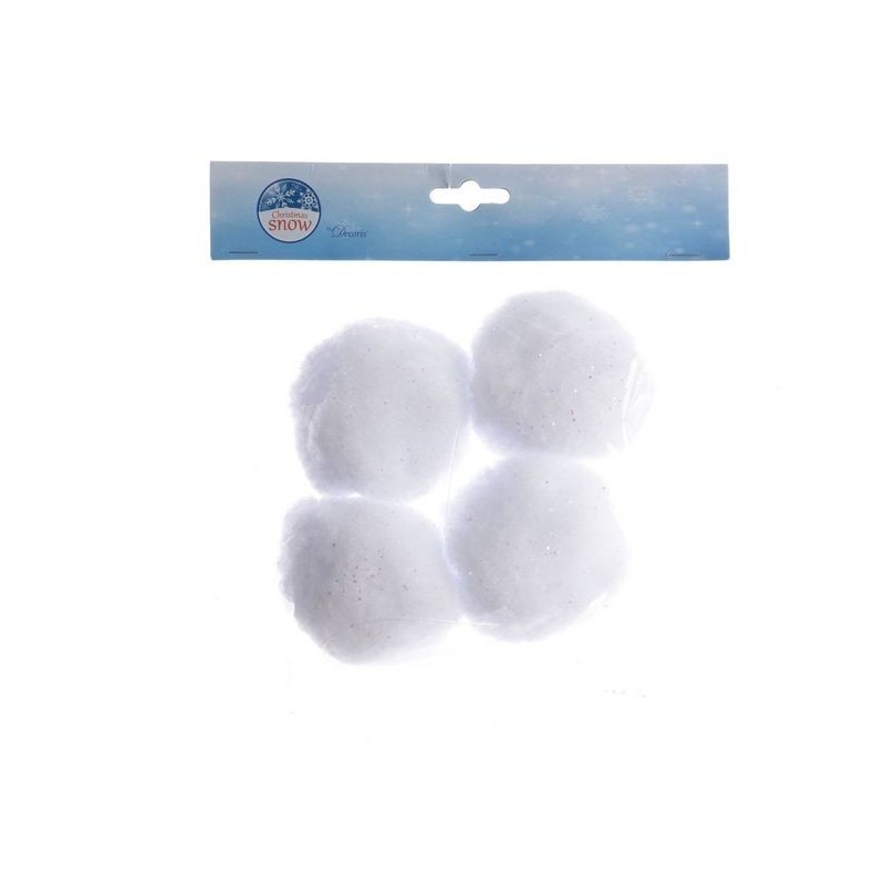 Palline di neve Bianco dim 10 cm Box da 4 AmagicTree.com