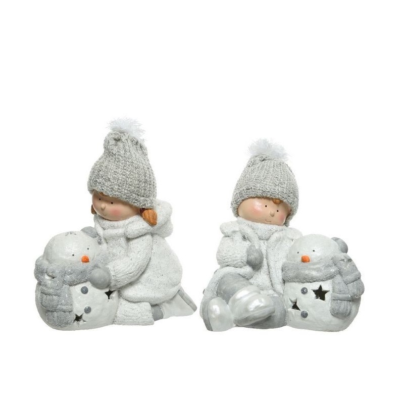 Bambini con porta candela Bianco dim 30.5x17x31 cm 29x26x28.5 cm Pezzo Singolo AmagicTree.com